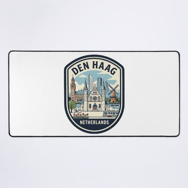 Item preview, Den Haag Netherlands Vintage Travel Badge Skyline designed and sold by k3rstman1.