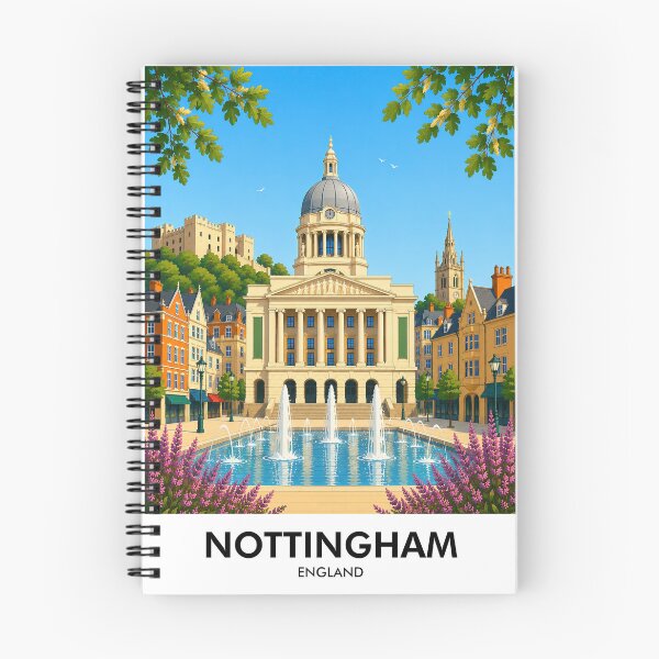 Item preview, Nottingham Retro Travel Print designed and sold by HomeLivingCo.