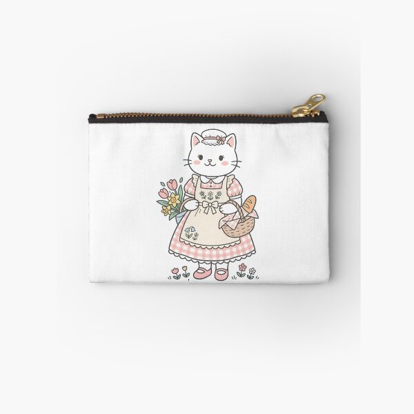Item preview, Cute Cottagecore Cat: Spring Flowers & Fresh Bread designed and sold by CuteKats.