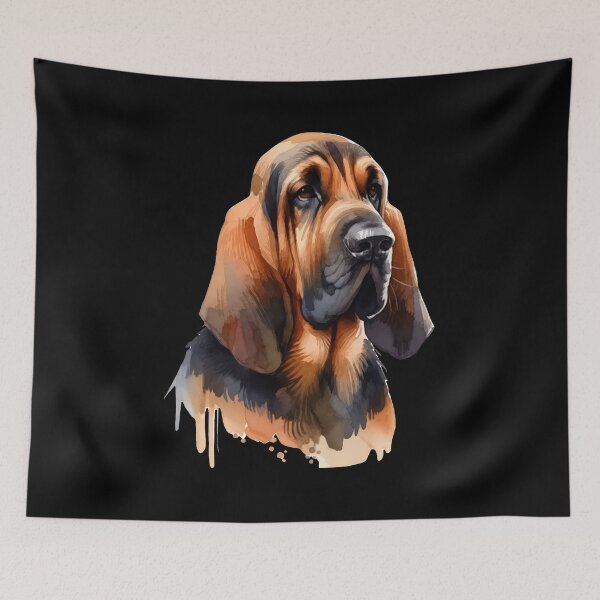 Item preview, Watercolor Bloodhound Art designed and sold by OlyvieArt.