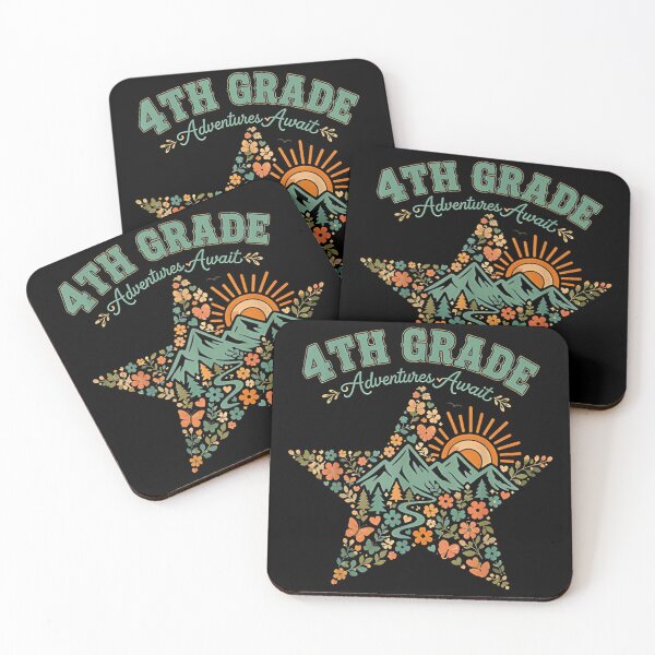 Item preview, 4th Grade Adventures Await Vintage Floral Mountain Star Back To School designed and sold by Serene woods.