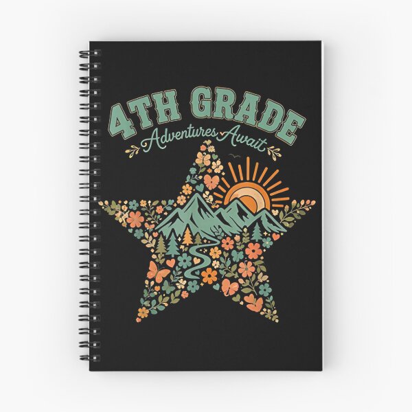 Item preview, 4th Grade Adventures Await Vintage Floral Mountain Star Back To School designed and sold by Serene woods.