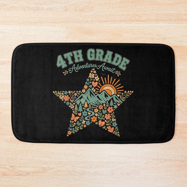 Item preview, 4th Grade Adventures Await Vintage Floral Mountain Star Back To School designed and sold by Serene woods.