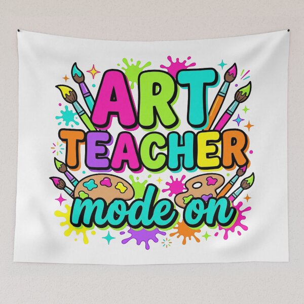 Item preview, Art Teacher Mode On — Colorful Paint Palette Teacher Shirt designed and sold by Uglyandcute.