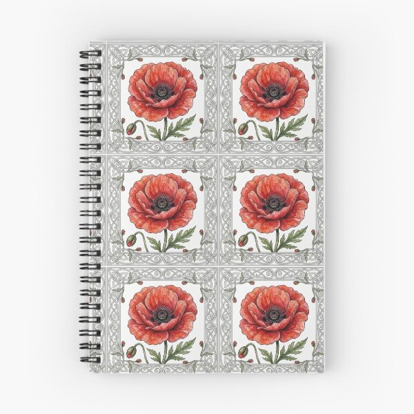 Item preview, Vibrant Watercolor Red Poppy Botanical Tile designed and sold by 0Zetgest.