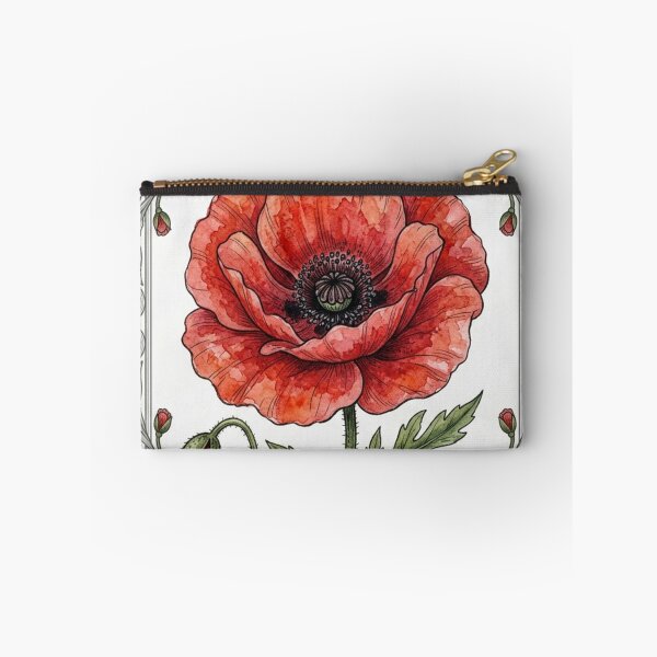 Item preview, Vibrant Watercolor Red Poppy Botanical Tile designed and sold by 0Zetgest.