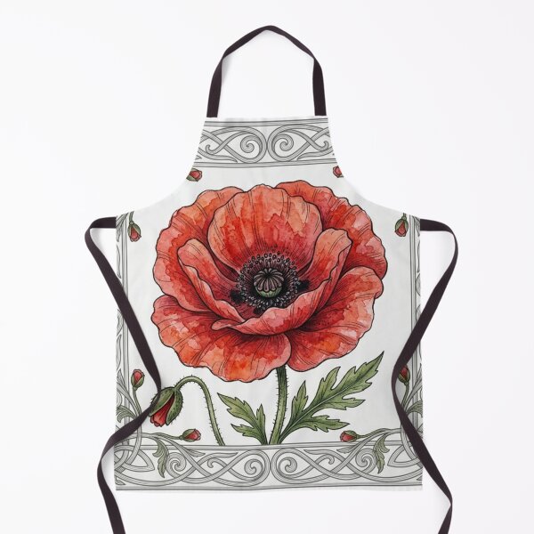 Item preview, Vibrant Watercolor Red Poppy Botanical Tile designed and sold by 0Zetgest.