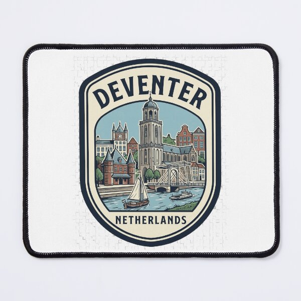 Item preview, Vintage Deventer Netherlands Travel Badge City Skyline designed and sold by k3rstman1.