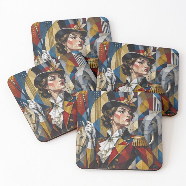 Item preview, Queen of the Circus: a cubist painting. designed and sold by GalleryKauffeld.