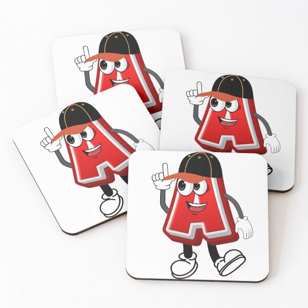 Item preview, Letter A Cute Cartoon Initial with Baseball Cap designed and sold by ImaginARTDesign.
