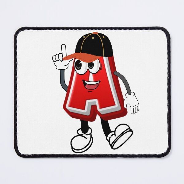 Item preview, Letter A Cute Cartoon Initial with Baseball Cap designed and sold by ImaginARTDesign.