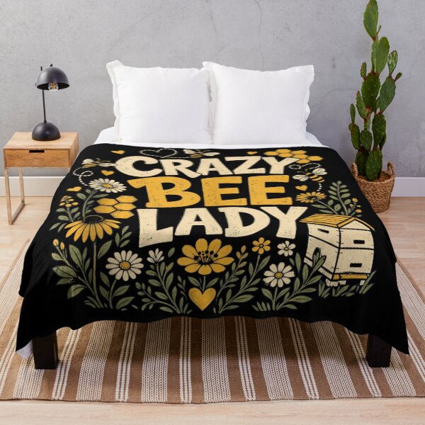 Item preview, Crazy Bee Lady Vintage Beekeeper Honey Bee Wildflower Retro Floral Cottagecore designed and sold by Serene woods.
