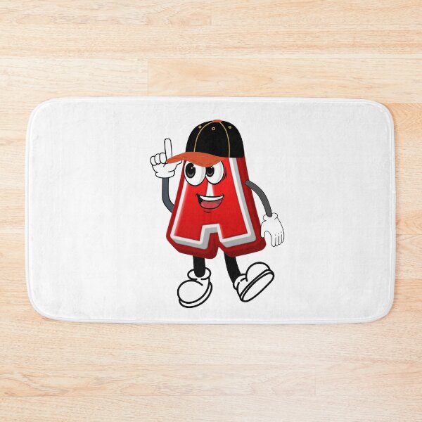 Item preview, Letter A Cute Cartoon Initial with Baseball Cap designed and sold by ImaginARTDesign.