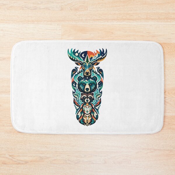 Item preview, Northern Totem Caribou Bear Badger designed and sold by Wild Creative Art.