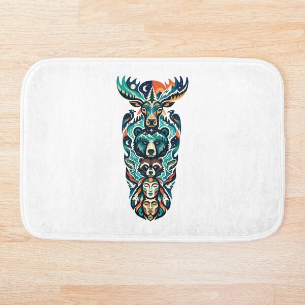 Item preview, Tótem del norte, caribú, oso, tejón designed and sold by Wild Creative Art.