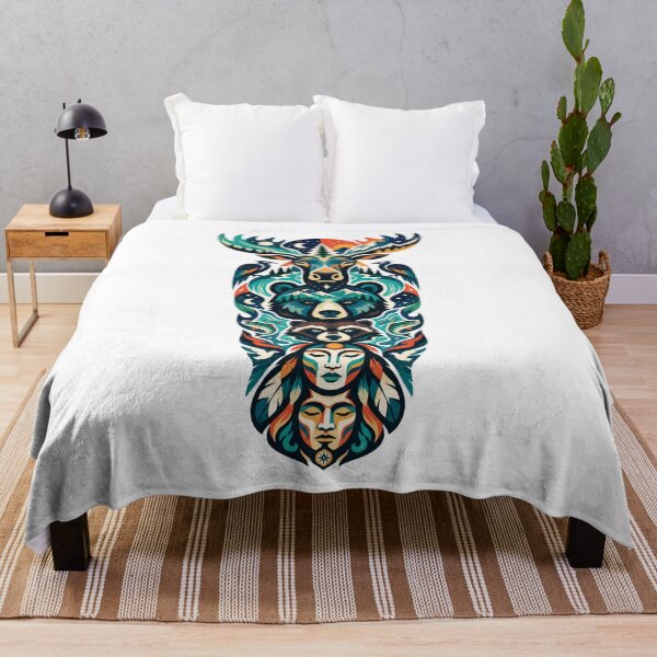 Item preview, Northern Totem Caribou Bear Badger designed and sold by Wild Creative Art.
