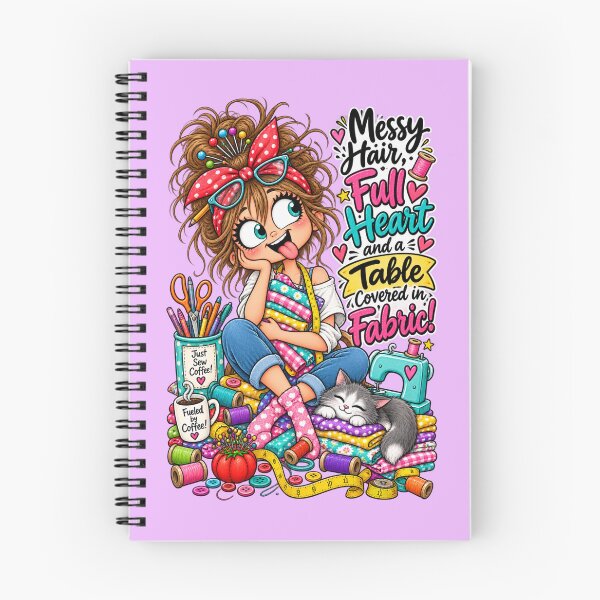 Item preview, Messy Hair, Full Heart & a Table Covered in Fabric! – Funny Sewing Quote designed and sold by EverStitchStudio ★★★★★.