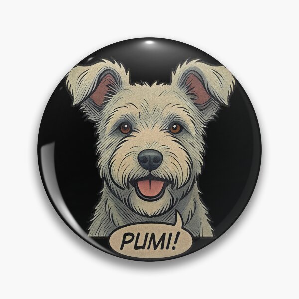 Item preview, Retro Vintage Comic Pumi Dog Art – Cute Hungarian Sheepdog designed and sold by Pfotenfaden.