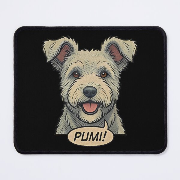 Item preview, Retro Vintage Comic Pumi Dog Art – Cute Hungarian Sheepdog designed and sold by Pfotenfaden.