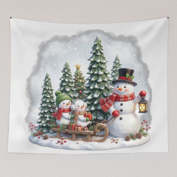 Item preview, Snowman Family Winter Scene designed and sold by InkShiftLabs.