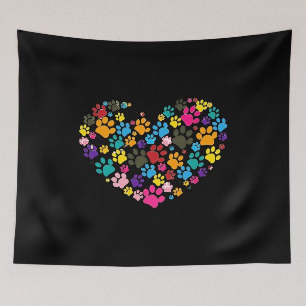Item preview, Colorful Paw Print Heart Graphic designed and sold by OlyvieArt.