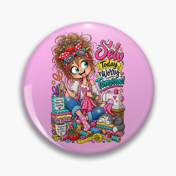 Item preview, Sew Today, Worry Tomorrow! – Funny Sewing Quote designed and sold by EverStitchStudio ★★★★★.