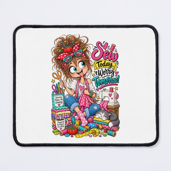 Item preview, Sew Today, Worry Tomorrow! – Funny Sewing Quote designed and sold by EverStitchStudio ★★★★★.