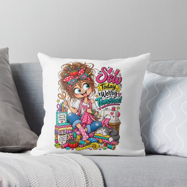 Item preview, Sew Today, Worry Tomorrow! – Funny Sewing Quote designed and sold by EverStitchStudio ★★★★★.
