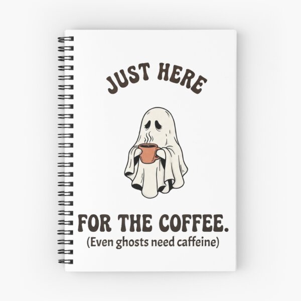 Item preview, Just Here For The Coffee Funny Cute Ghost Halloween Retro Spooky Season T-Shirt designed and sold by Little Moments Co..