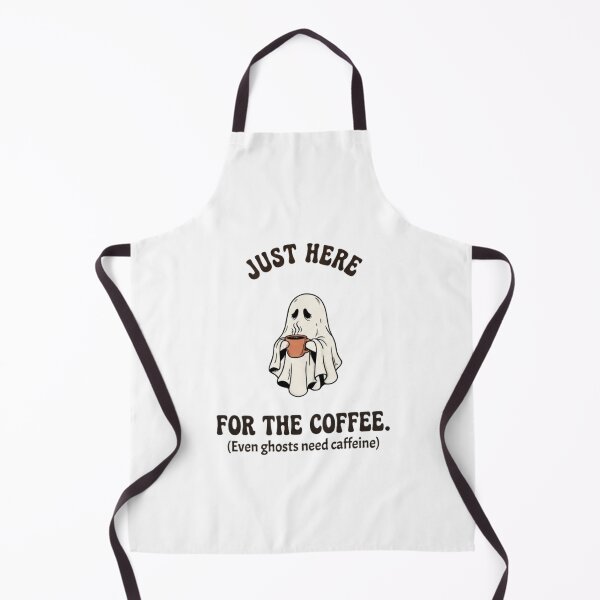 Item preview, Just Here For The Coffee Funny Cute Ghost Halloween Retro Spooky Season T-Shirt designed and sold by Little Moments Co..