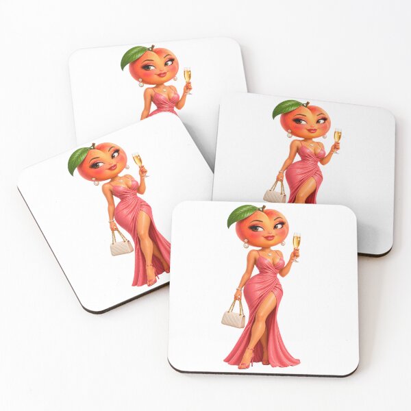 Item preview, Cute peach lady kawaii fruit cartoon sticker designed and sold by TinyWeird.