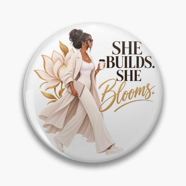 Item preview, She Builds She Blooms – Empowering Woman, Feminine Strength & Ambition designed and sold by ElleMind.