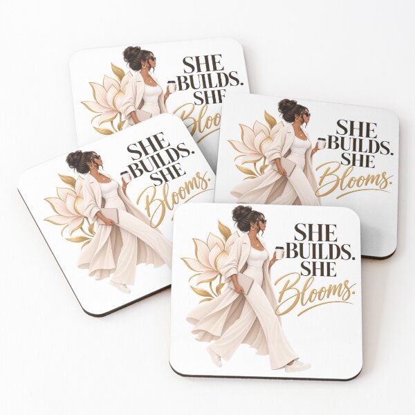 Item preview, She Builds She Blooms – Empowering Woman, Feminine Strength & Ambition designed and sold by ElleMind.