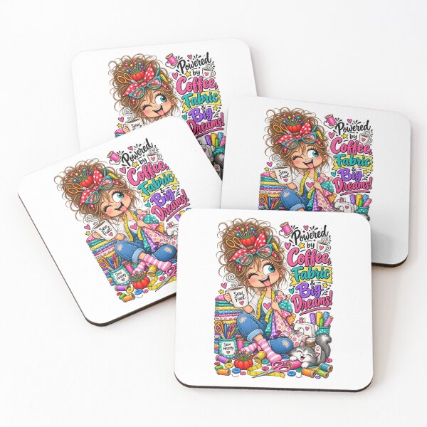 Item preview, Powered by Coffee, Fabric & Big Dreams! – Funny Sewing Quote designed and sold by EverStitchStudio ★★★★★.
