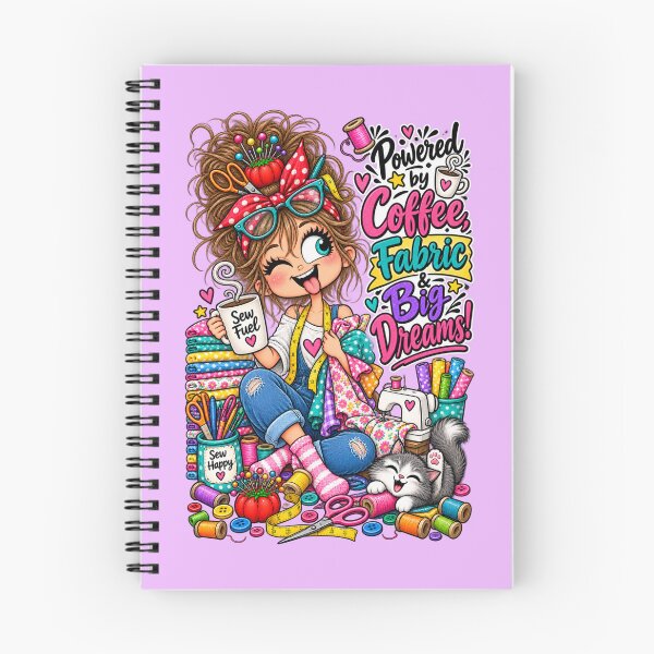 Item preview, Powered by Coffee, Fabric & Big Dreams! – Funny Sewing Quote designed and sold by EverStitchStudio ★★★★★.