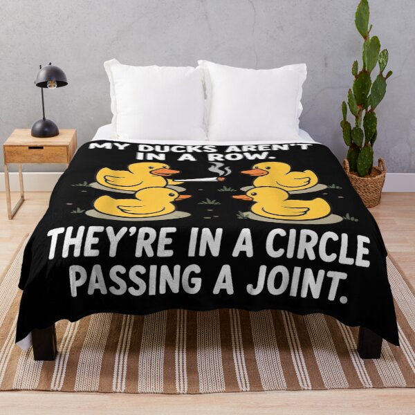 Item preview, Funny Ducks Passing a Joint Weed Humor Cannabis Ducks in a Row Meme designed and sold by River Silva.