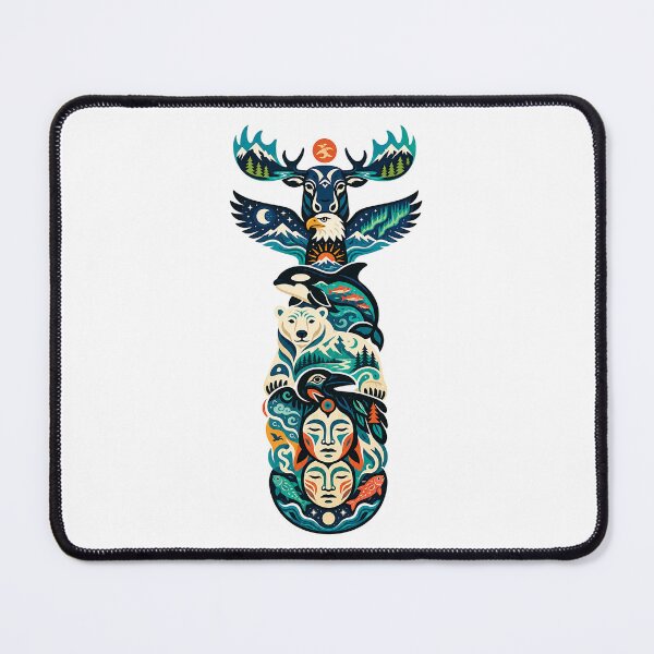 Item preview, Northern Totem Caribou Eagle Orca Polar Bear Loon designed and sold by Wild Creative Art.