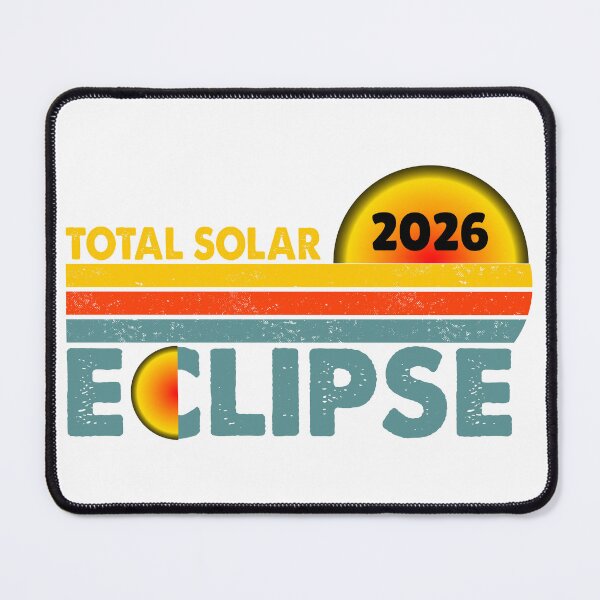 Item preview, 2026 Total Solar Eclipse – Retro Sun and Moon Design designed and sold by EmeraldeaArt.
