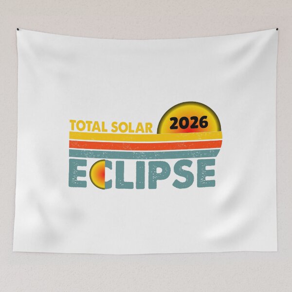 Item preview, 2026 Total Solar Eclipse – Retro Sun and Moon Design designed and sold by EmeraldeaArt.