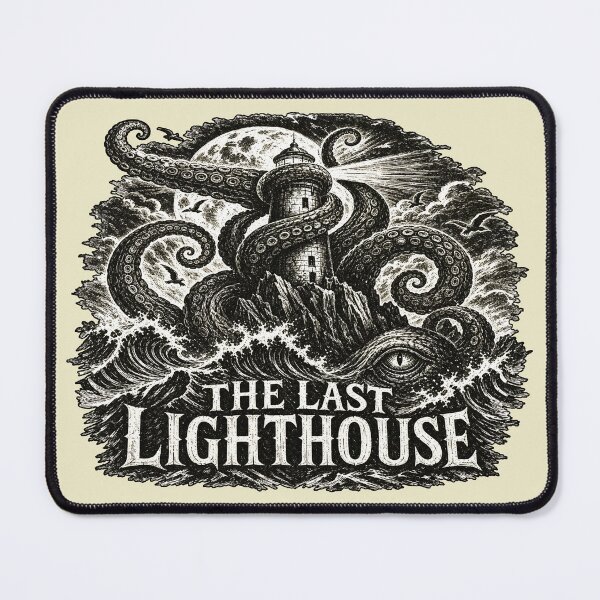 Item preview, The Last Lighthouse - Vintage Woodcut Octopus Illustration designed and sold by FadedFrequency.