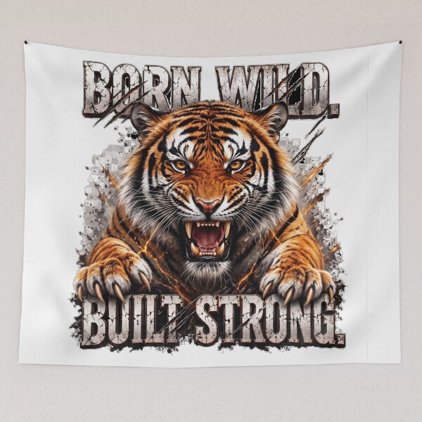 Item preview, Born Wild Built Strong Fierce Tiger designed and sold by TheAngadStore.