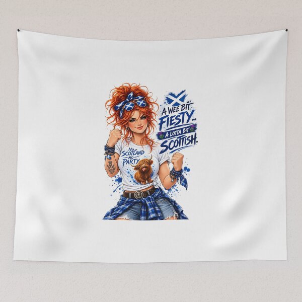 Item preview, A Wee Bit Fiesty, A Lotta Bit Scottish – Funny Scottish Woman & Scottish Humour designed and sold by SMalcolmDesigns.