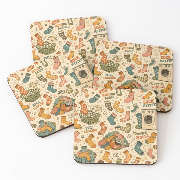 Item preview, Where’s My Other Half? – Funny Lost Sock Retro 70s Pattern designed and sold by Golden Era Studio.