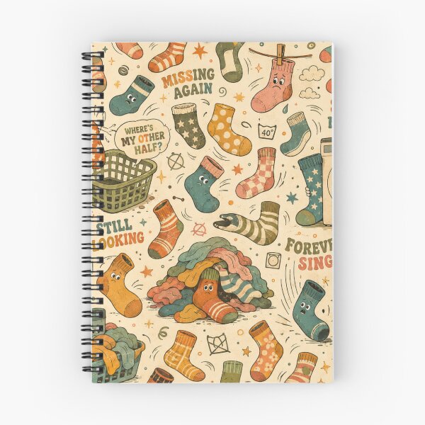 Item preview, Where’s My Other Half? – Funny Lost Sock Retro 70s Pattern designed and sold by Golden Era Studio.