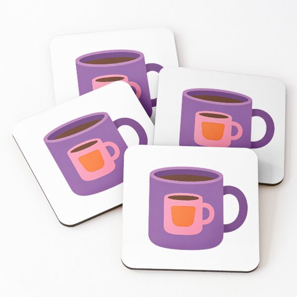 Item preview, Purple Mug with Pink & Orange Nested Cup — Minimalist Coffee Art designed and sold by Bondingbonding.