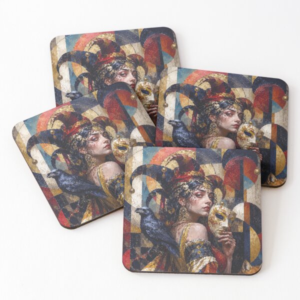 Item preview, The Female Trickster: a cubist painting. designed and sold by GalleryKauffeld.