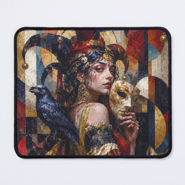 Item preview, The Female Trickster: a cubist painting. designed and sold by GalleryKauffeld.