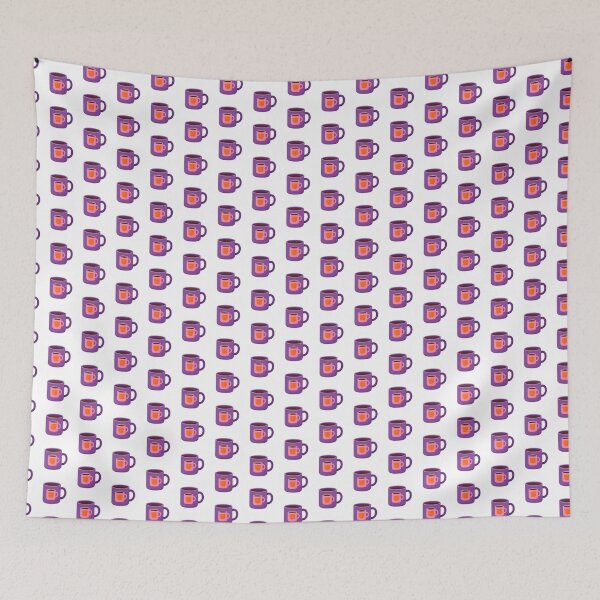 Item preview, Purple Mug with Pink & Orange Nested Cup — Minimalist Coffee Art designed and sold by Bondingbonding.