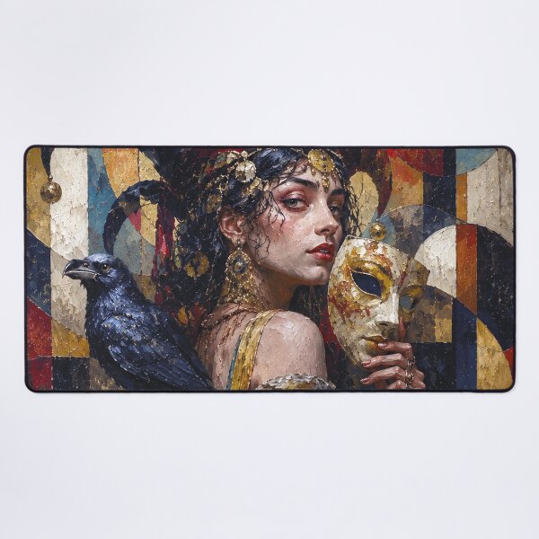 Item preview, The Female Trickster: a cubist painting. designed and sold by GalleryKauffeld.