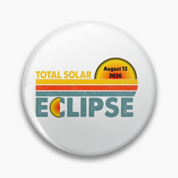 Item preview, 2026 August 12 Total Solar Eclipse – Retro Sun and Moon Design designed and sold by EmeraldeaArt.